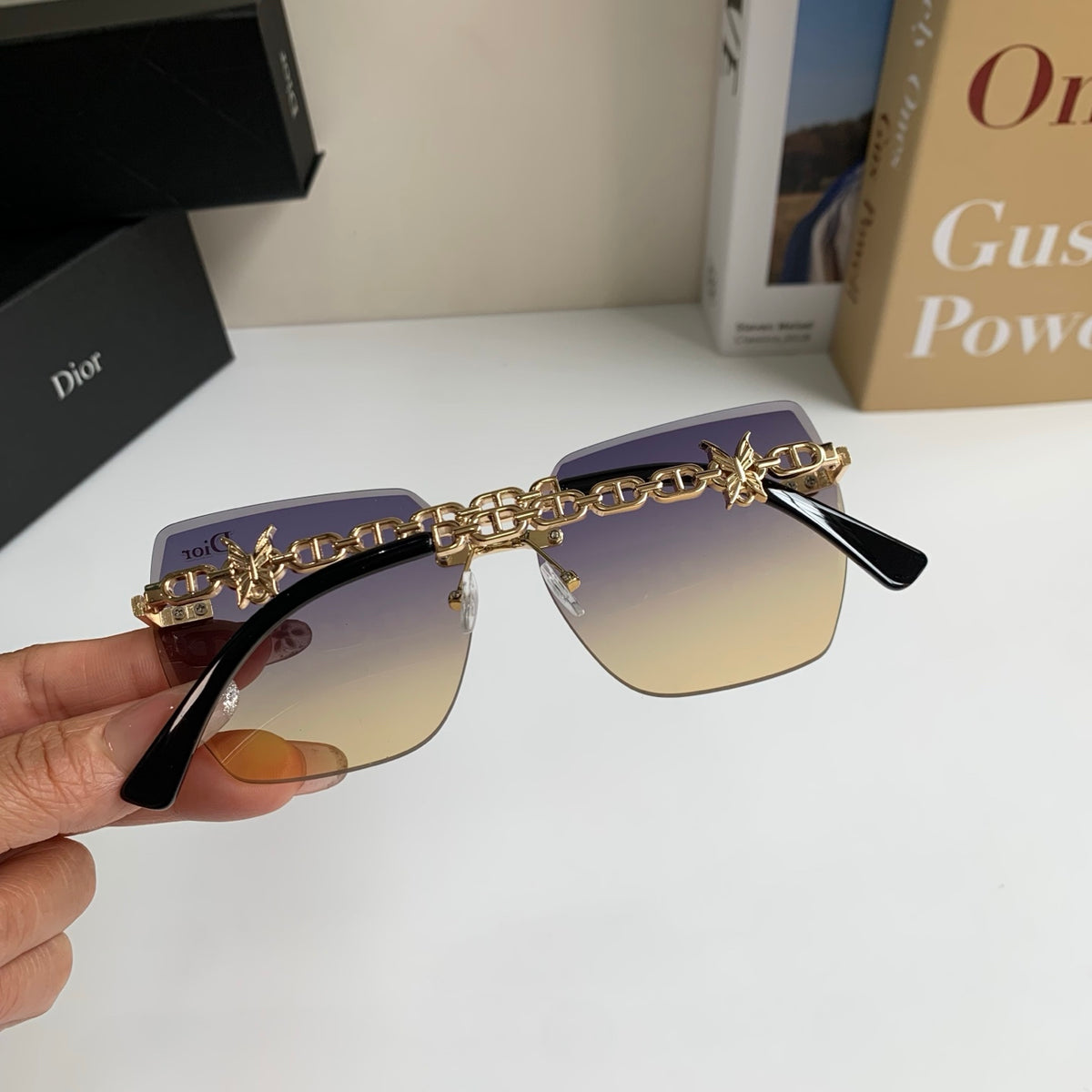 Dior Polarized Square Silver Lens Sunglasses for Men & Women - 415487 - detail image 8