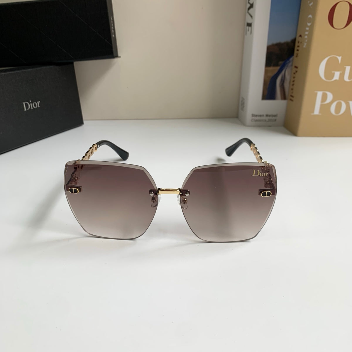Dior Polarized Square Silver Lens Sunglasses for Men & Women - 415488 - detail image 5