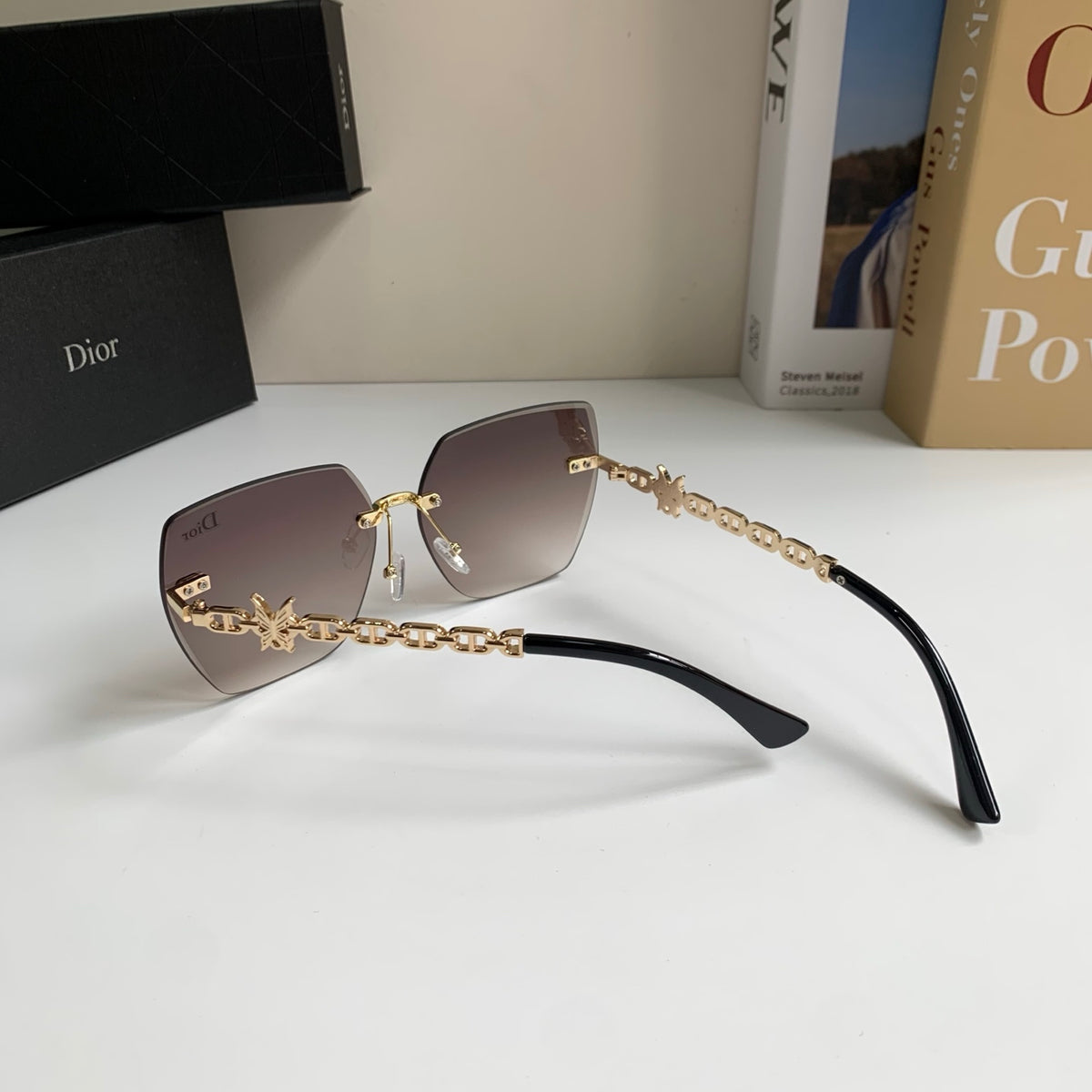 Dior Polarized Square Silver Lens Sunglasses for Men & Women - 415488 - detail image 7