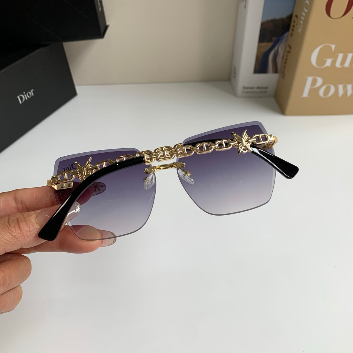 Dior Polarized Square Silver Lens Sunglasses for Men & Women - 415489 - detail image 6