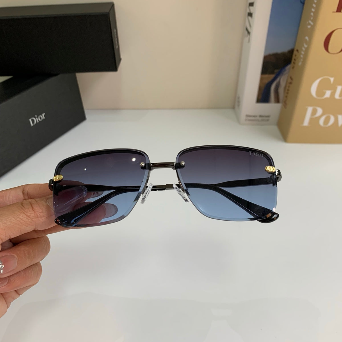 Dior Polarized Metal Fashion Silver Lens Sunglasses for Men & Women - 415493 - detail image 4