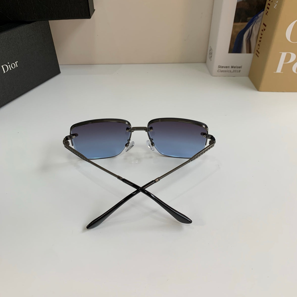Dior Polarized Metal Fashion Silver Lens Sunglasses for Men & Women - 415493 - detail image 6