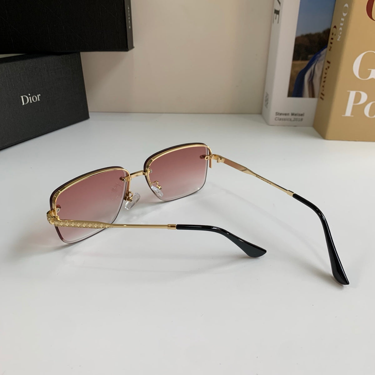 Dior Polarized Metal Fashion Red Lens Sunglasses for Men & Women - detail image 6