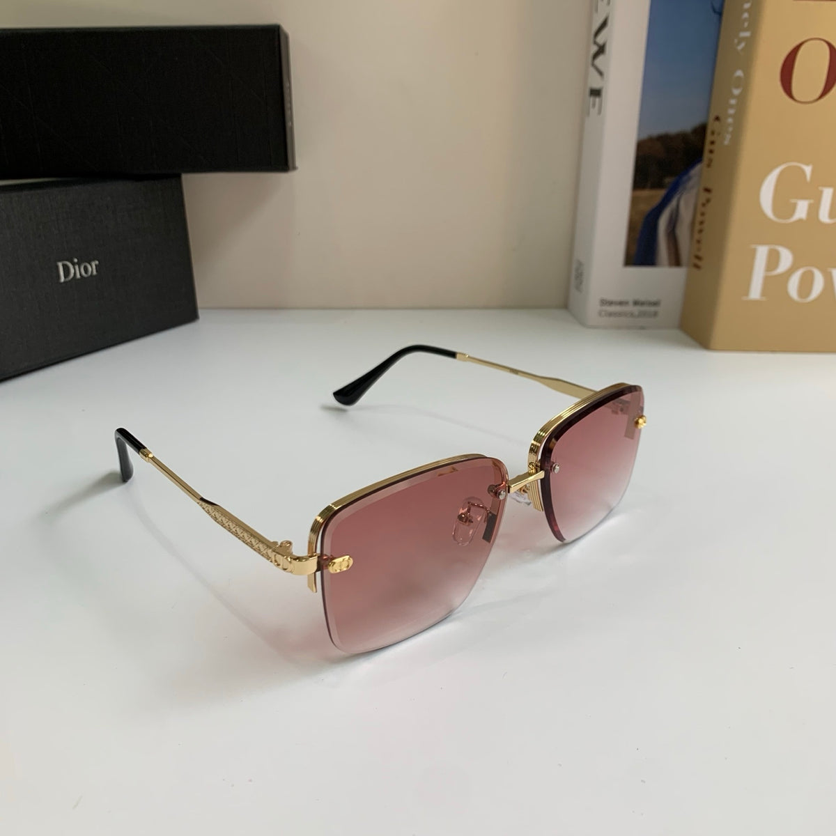 Dior Polarized Metal Fashion Red Lens Sunglasses for Men & Women