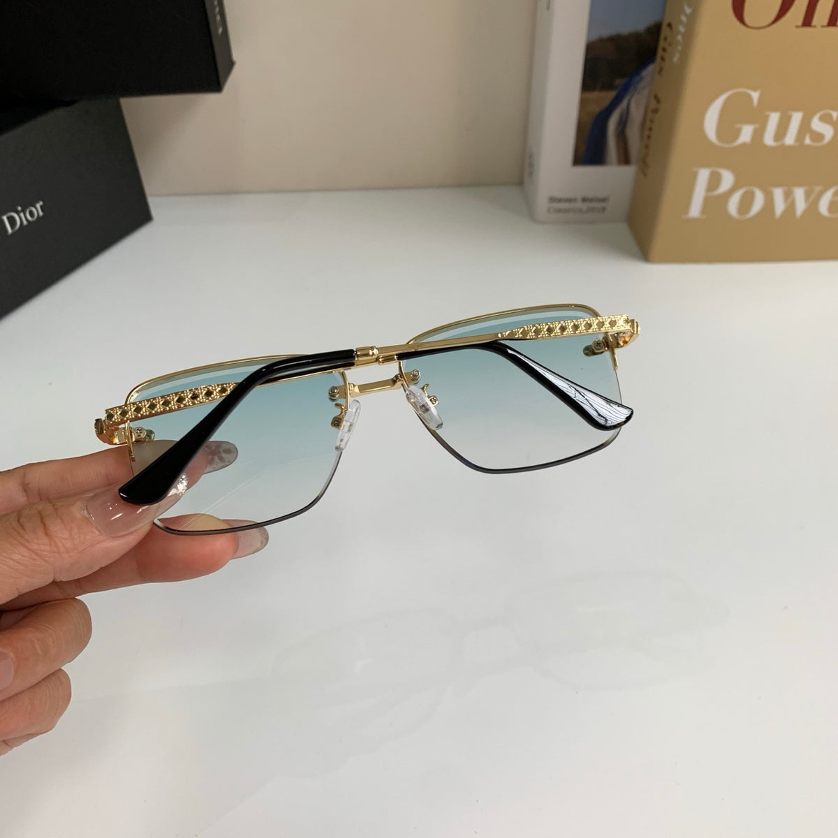 Dior Polarized Metal Fashion Silver Lens Sunglasses for Men & Women - 486764 - detail image 8