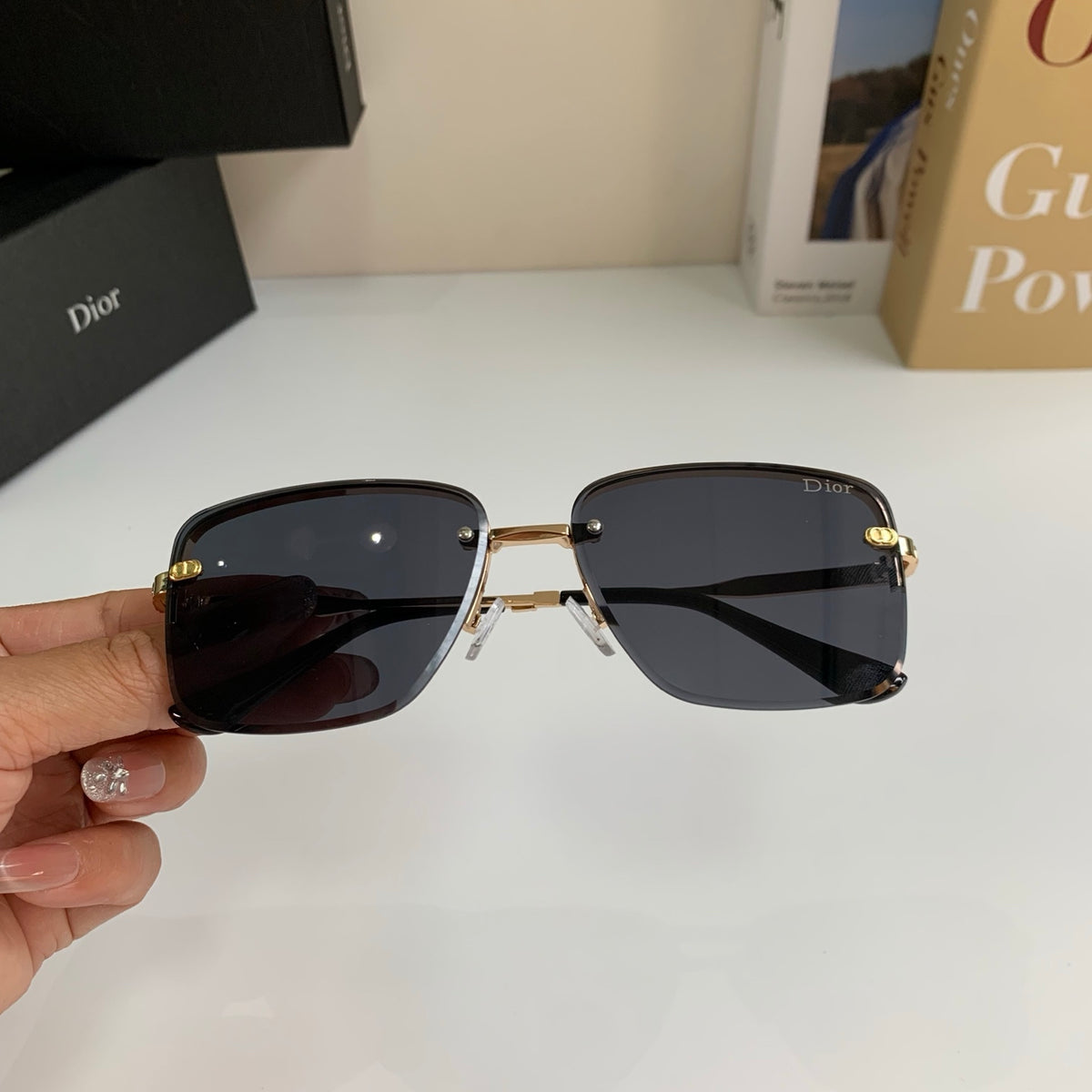 Dior Polarized Metal Fashion Silver Lens Sunglasses for Men & Women - 415496 - detail image 4