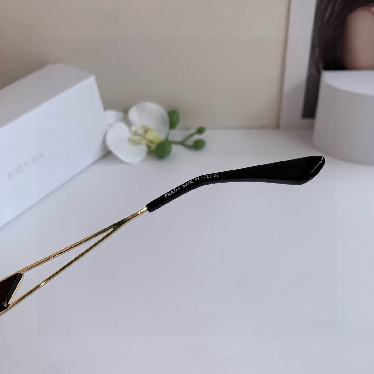 Prada Metal Square Black Lens Sunglasses for Men & Women - 415671