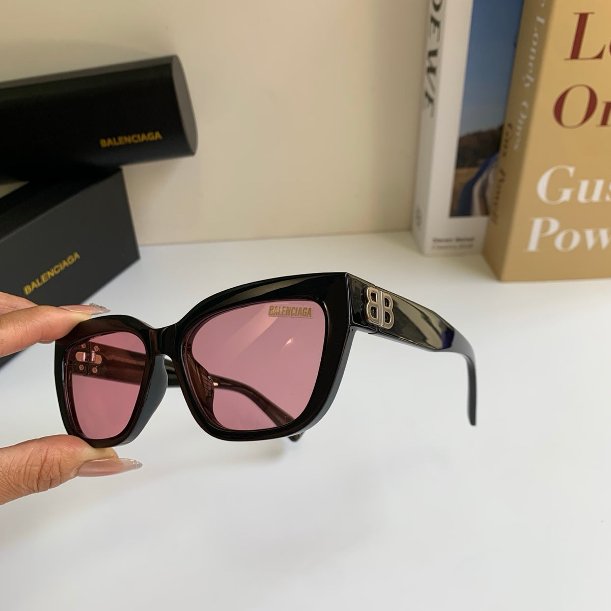 Balenciaga Square Red Lens Sunglasses for Men & Women - 372352 - detail image 8