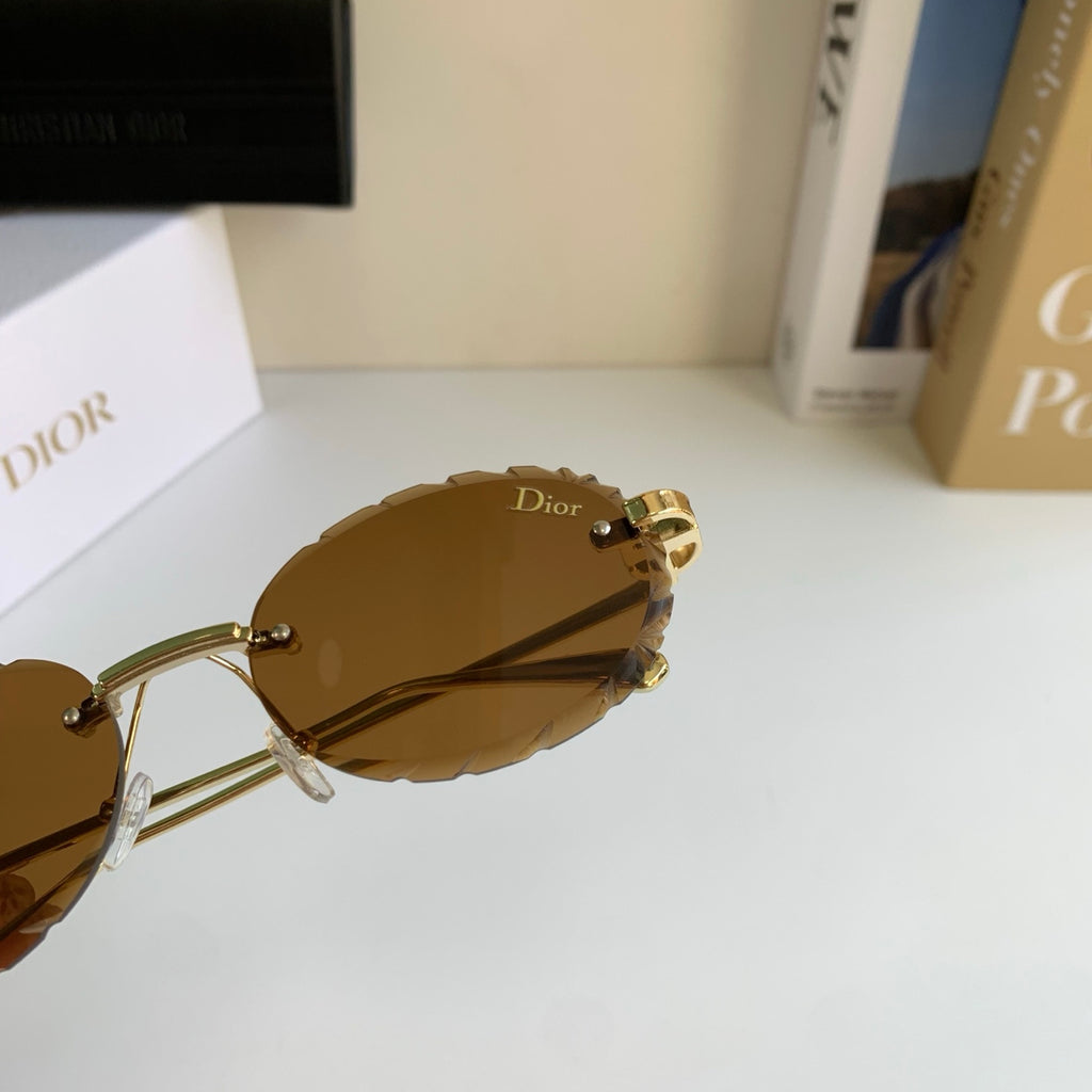 Dior Polarized Round Brown Lens Sunglasses for Men & Women - detail image 6
