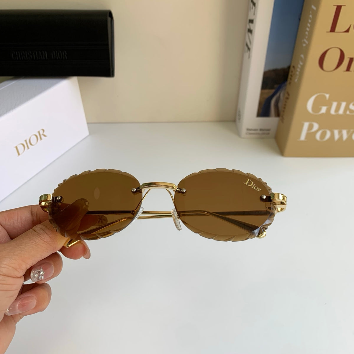 Dior Polarized Round Brown Lens Sunglasses for Men & Women - detail image 4