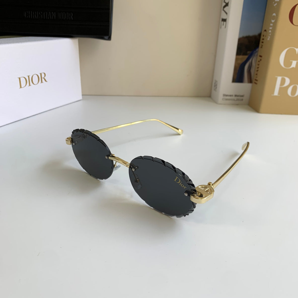 Dior Polarized Round Silver Lens Sunglasses for Men & Women - 465403 - detail image 2