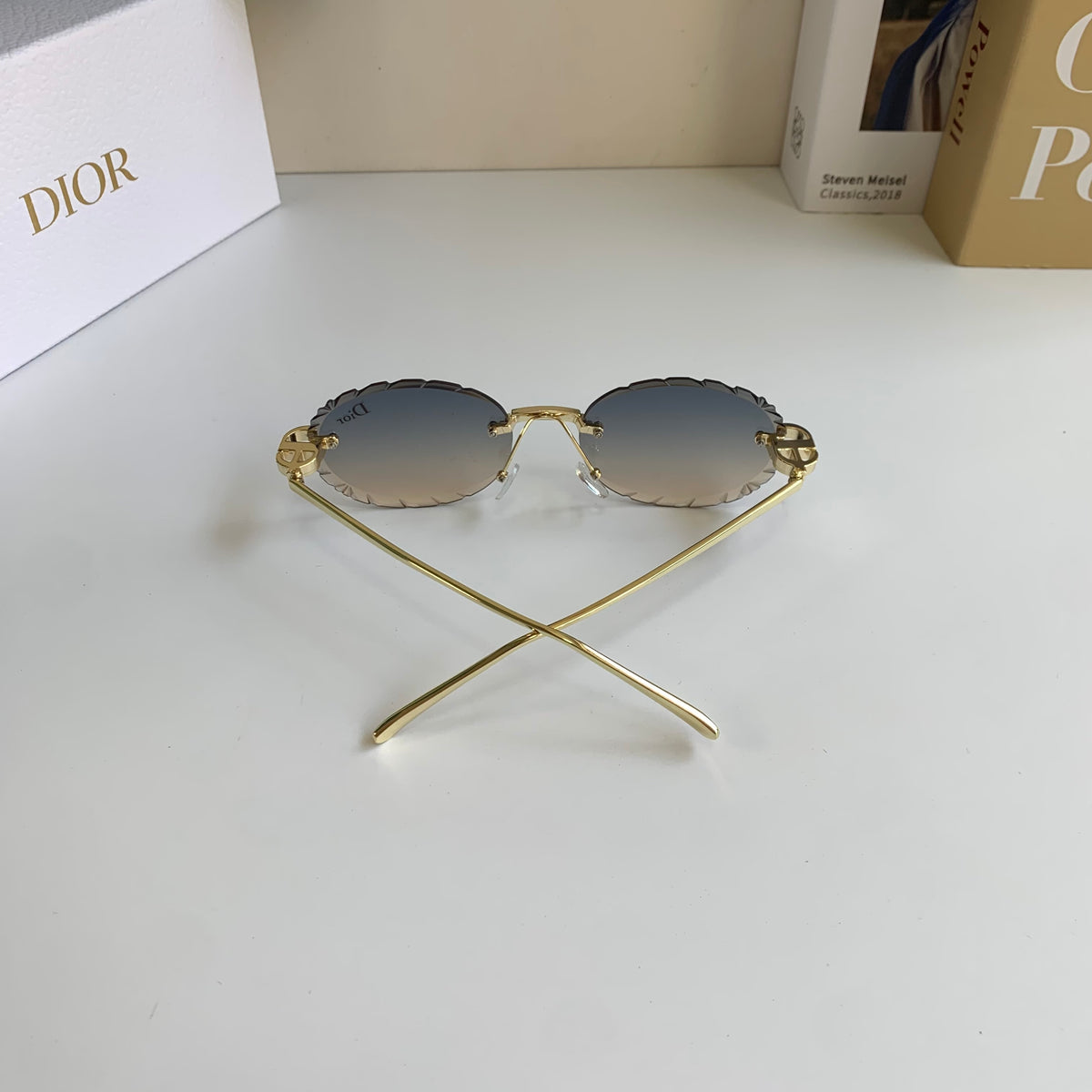 Dior Polarized Round Silver Lens Sunglasses for Men & Women - detail image 8