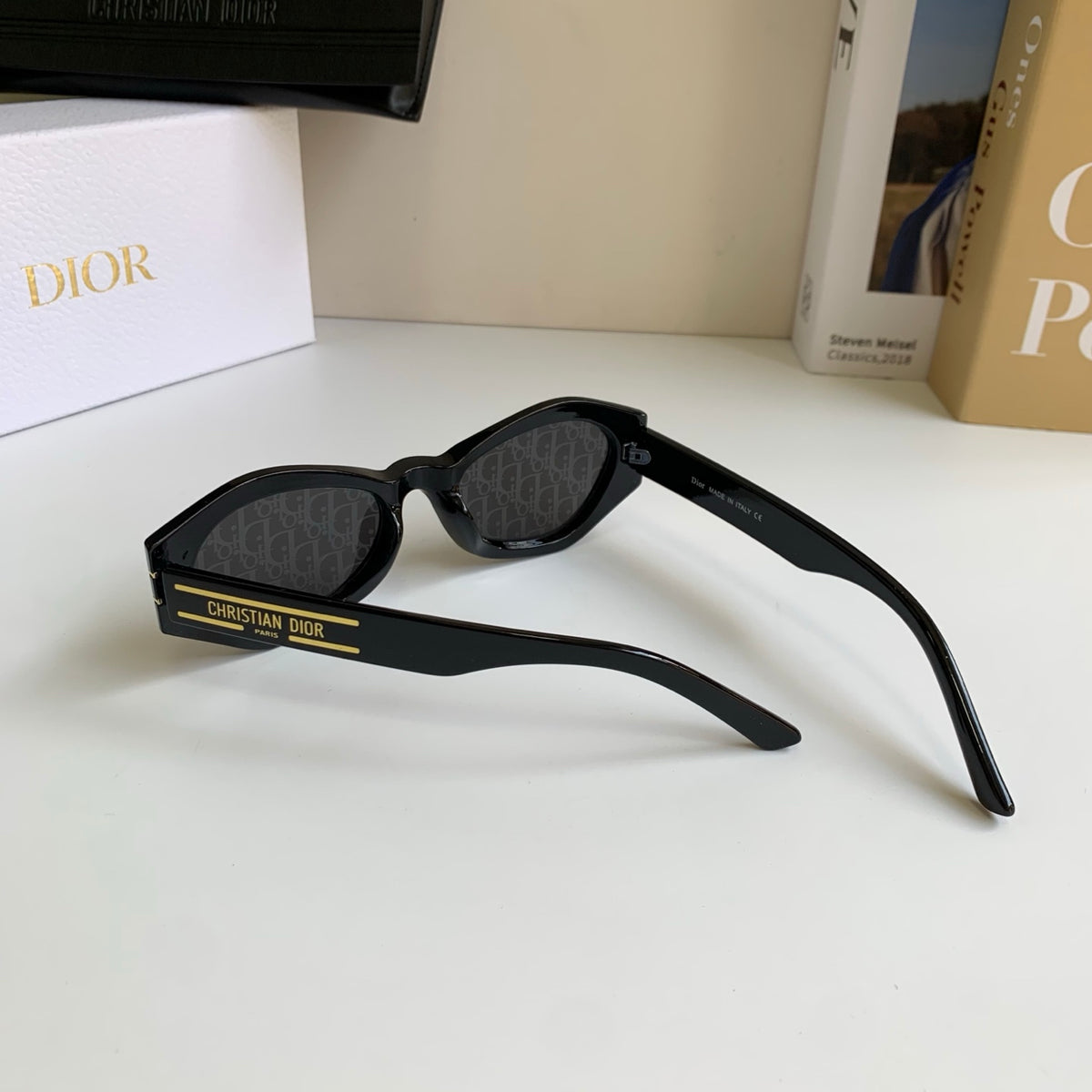 Dior Polarized Cat-Eye Black Lens Sunglasses for Men & Women - detail image 7
