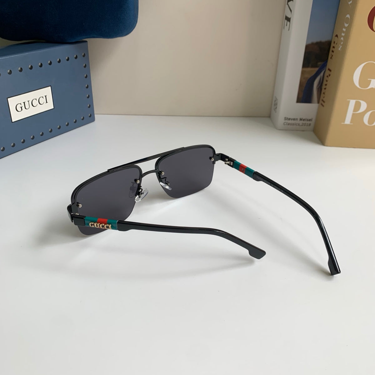 Gucci Metal Square Silver Lens Sunglasses for Men & Women - 464947 - detail image 8
