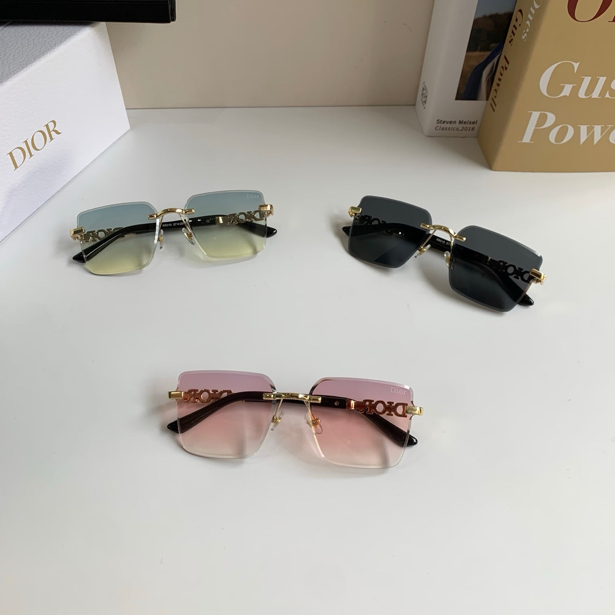 Dior Polarized Square Silver Lens Sunglasses for Men & Women - 415407 - detail image 10