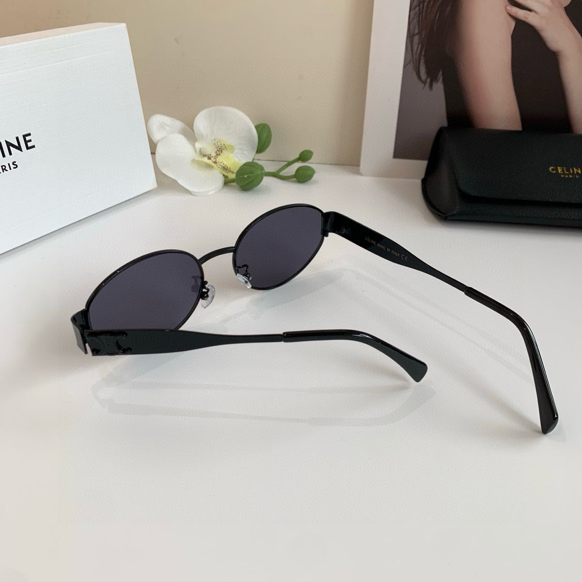Celine Round Black Lens Sunglasses for Men & Women - 398867 - detail image 2