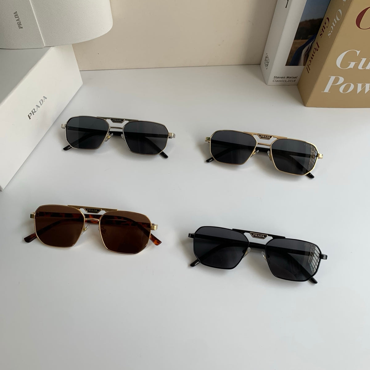 Prada Metal Fashion Brown Lens Sunglasses for Men & Women - detail image 9