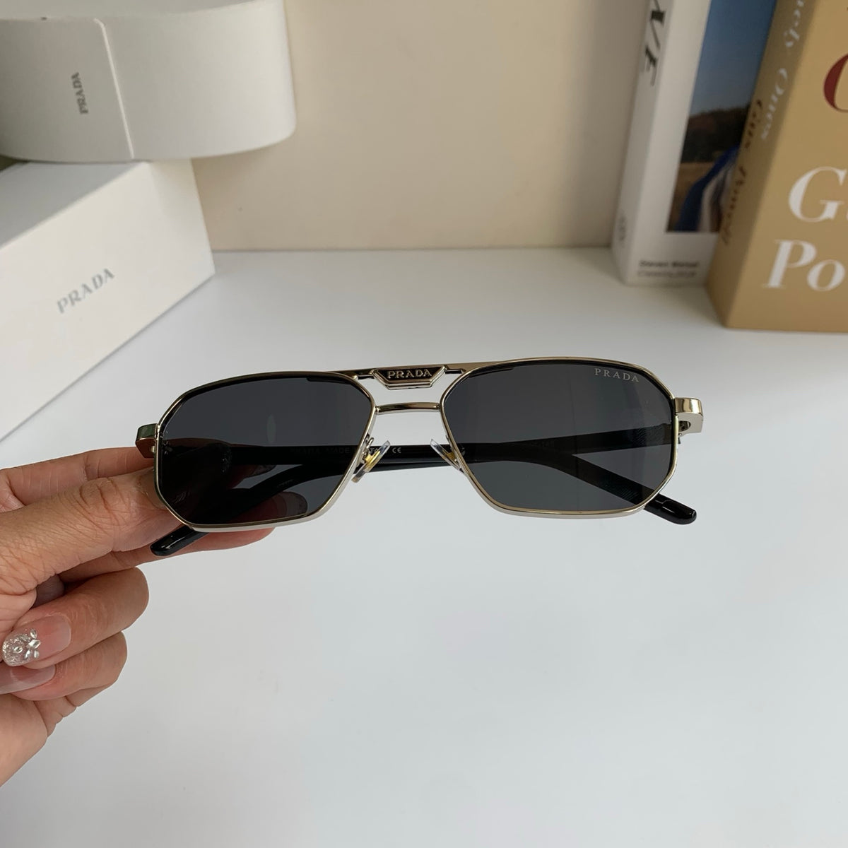 Prada Metal Fashion Silver Lens Sunglasses for Men & Women - 487108 - detail image 3