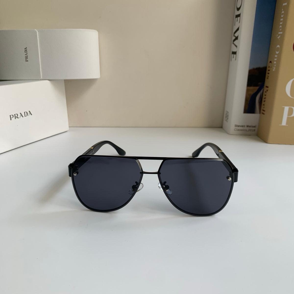 Prada Metal Aviator Silver Lens Sunglasses for Men & Women - 398879 - detail image 5
