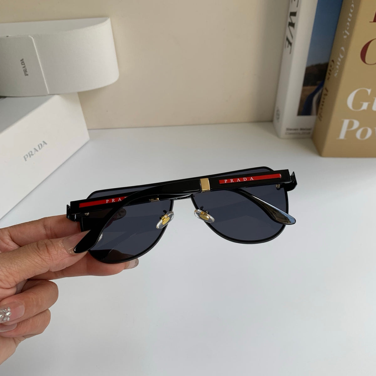 Prada Metal Aviator Silver Lens Sunglasses for Men & Women - 398879 - detail image 9