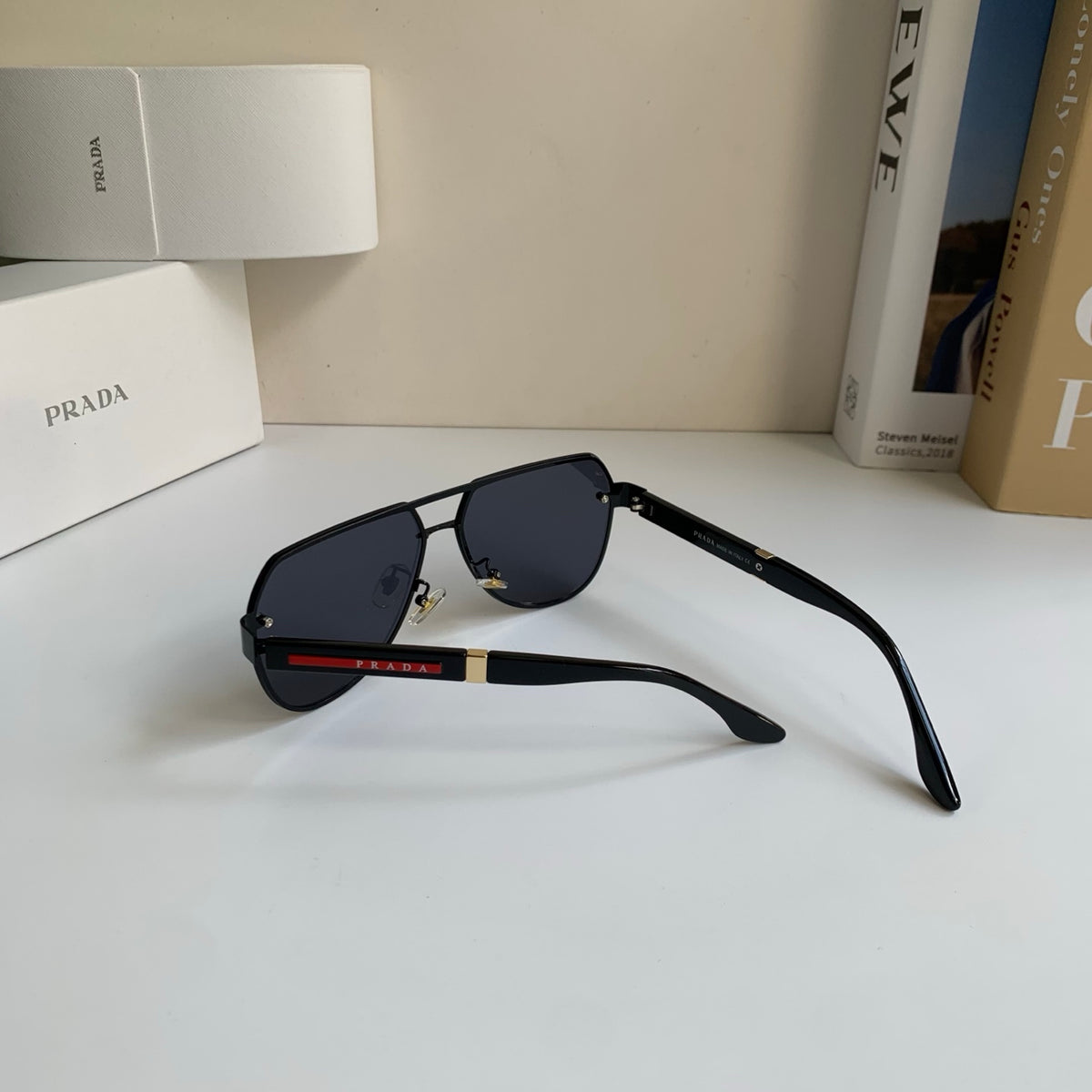 Prada Metal Aviator Silver Lens Sunglasses for Men & Women - 398879 - detail image 6
