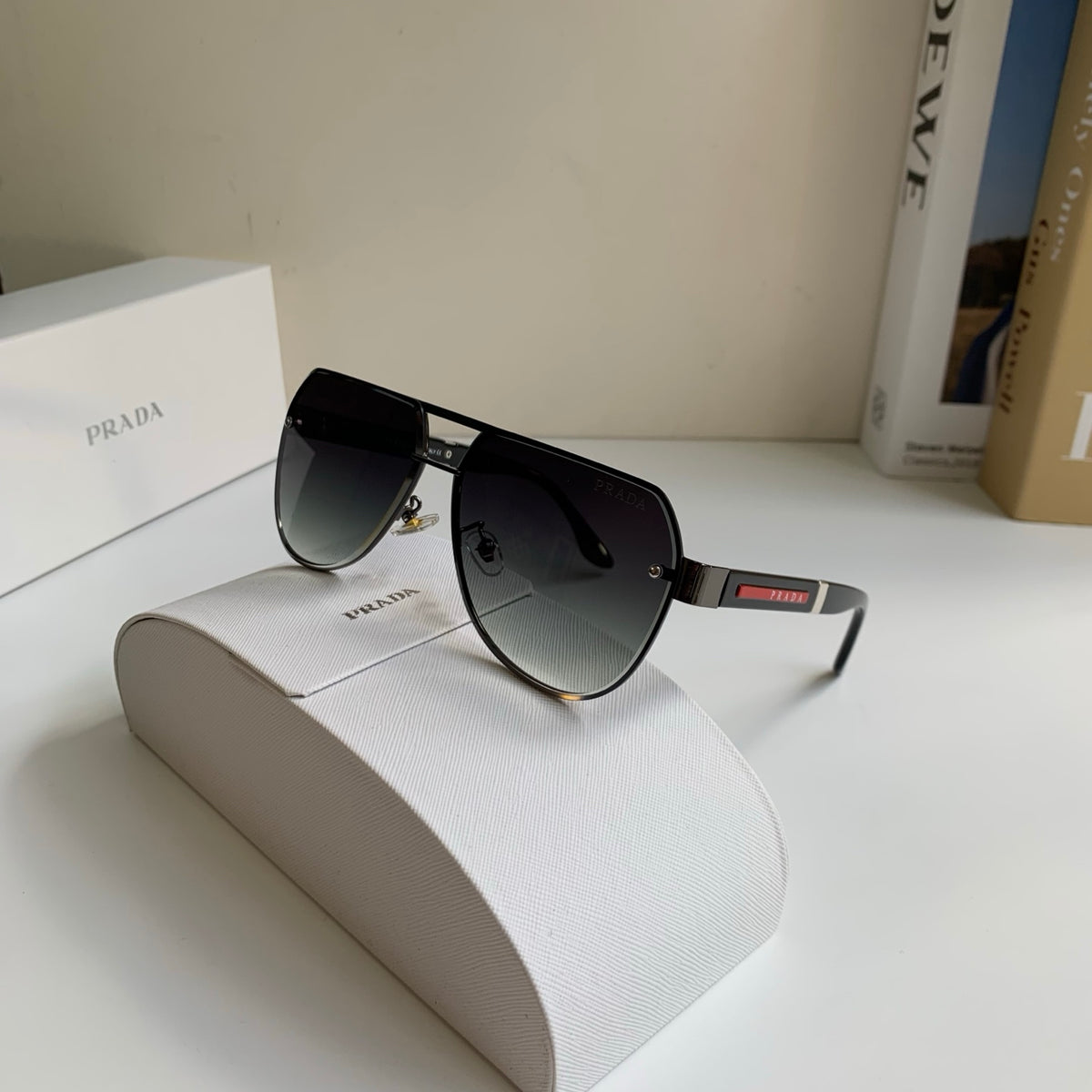 Prada Metal Aviator Silver Lens Sunglasses for Men & Women - 398880 - detail image 4