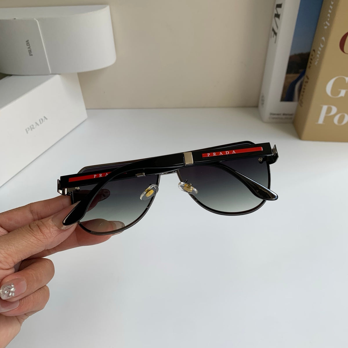 Prada Metal Aviator Silver Lens Sunglasses for Men & Women - 398880 - detail image 7