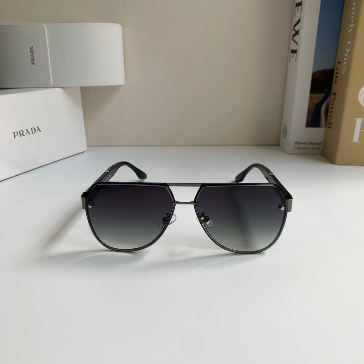 Prada Metal Aviator Silver Lens Sunglasses for Men & Women - 398880 - detail image 5