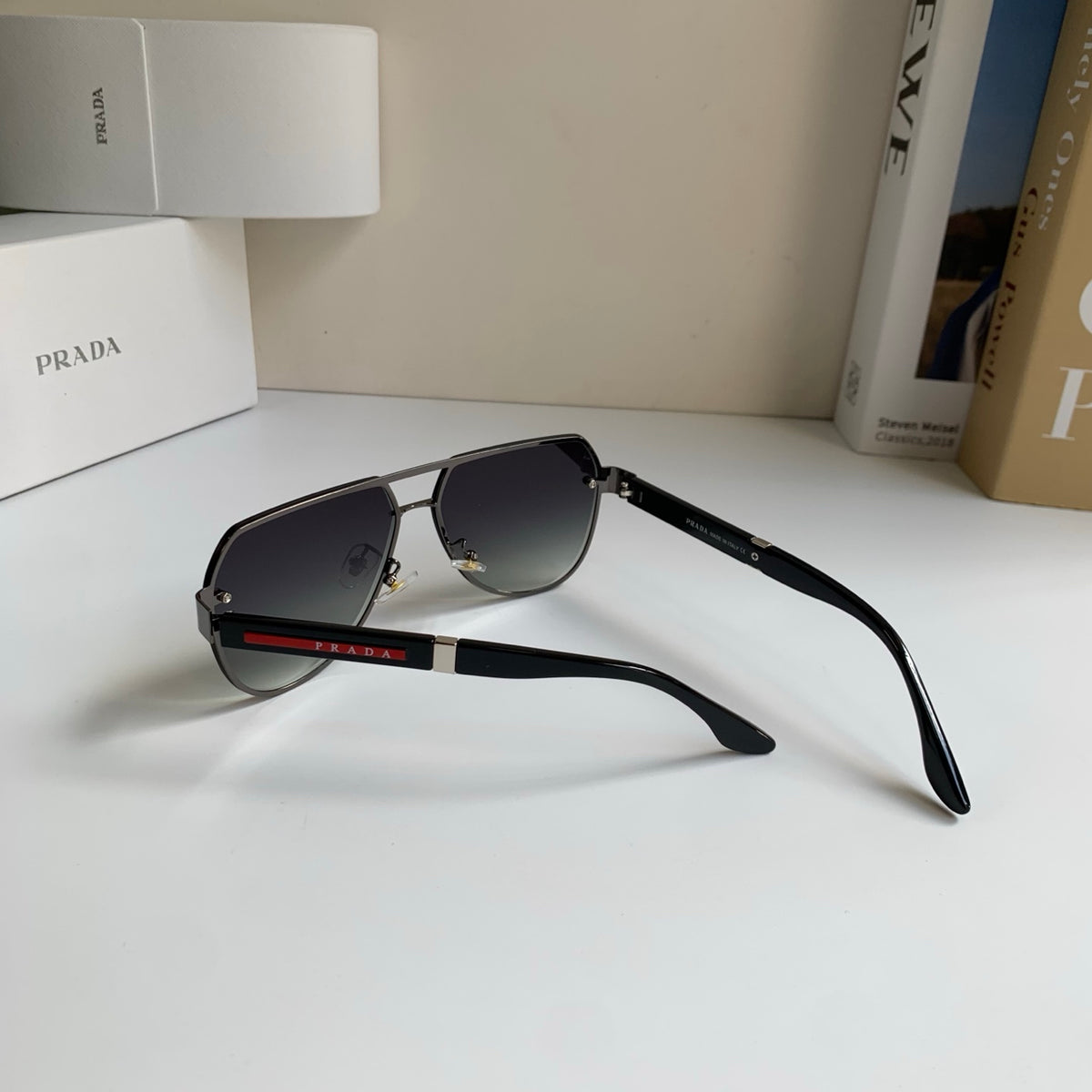 Prada Metal Aviator Silver Lens Sunglasses for Men & Women - 398880 - detail image 6
