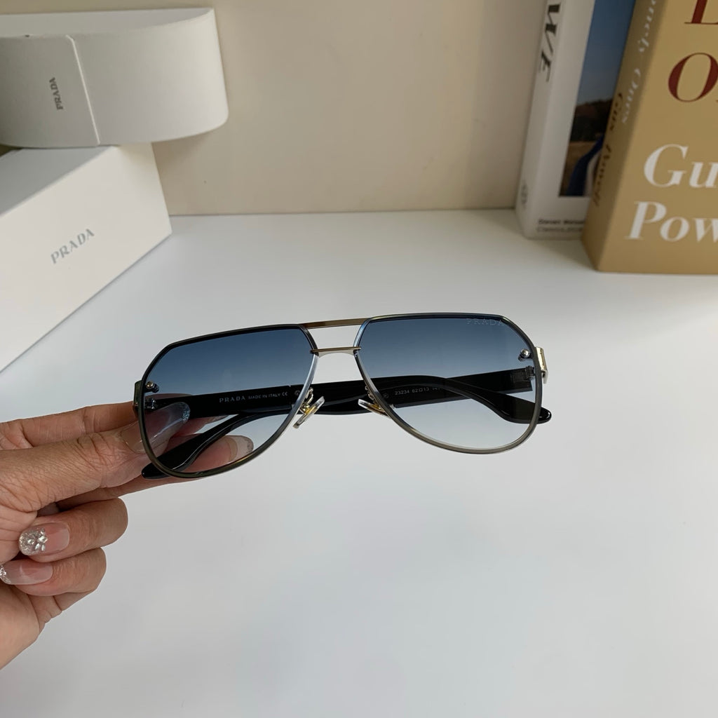 Prada Metal Aviator Silver Lens Sunglasses for Men & Women - 398881 - detail image 3