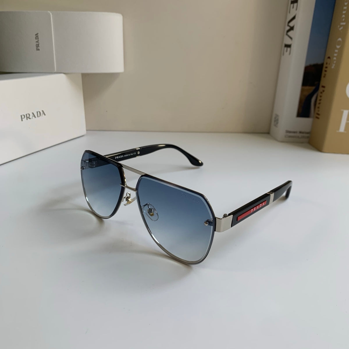 Prada Metal Aviator Silver Lens Sunglasses for Men & Women - 487132 - detail image 2