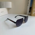 Prada Metal Aviator Silver Lens Sunglasses for Men & Women - 487133