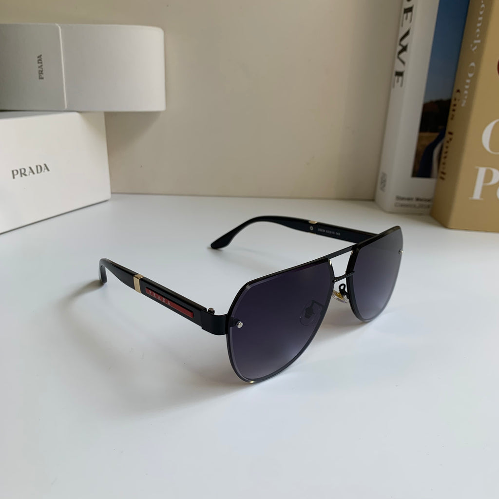 Prada Metal Aviator Silver Lens Sunglasses for Men & Women - 398882