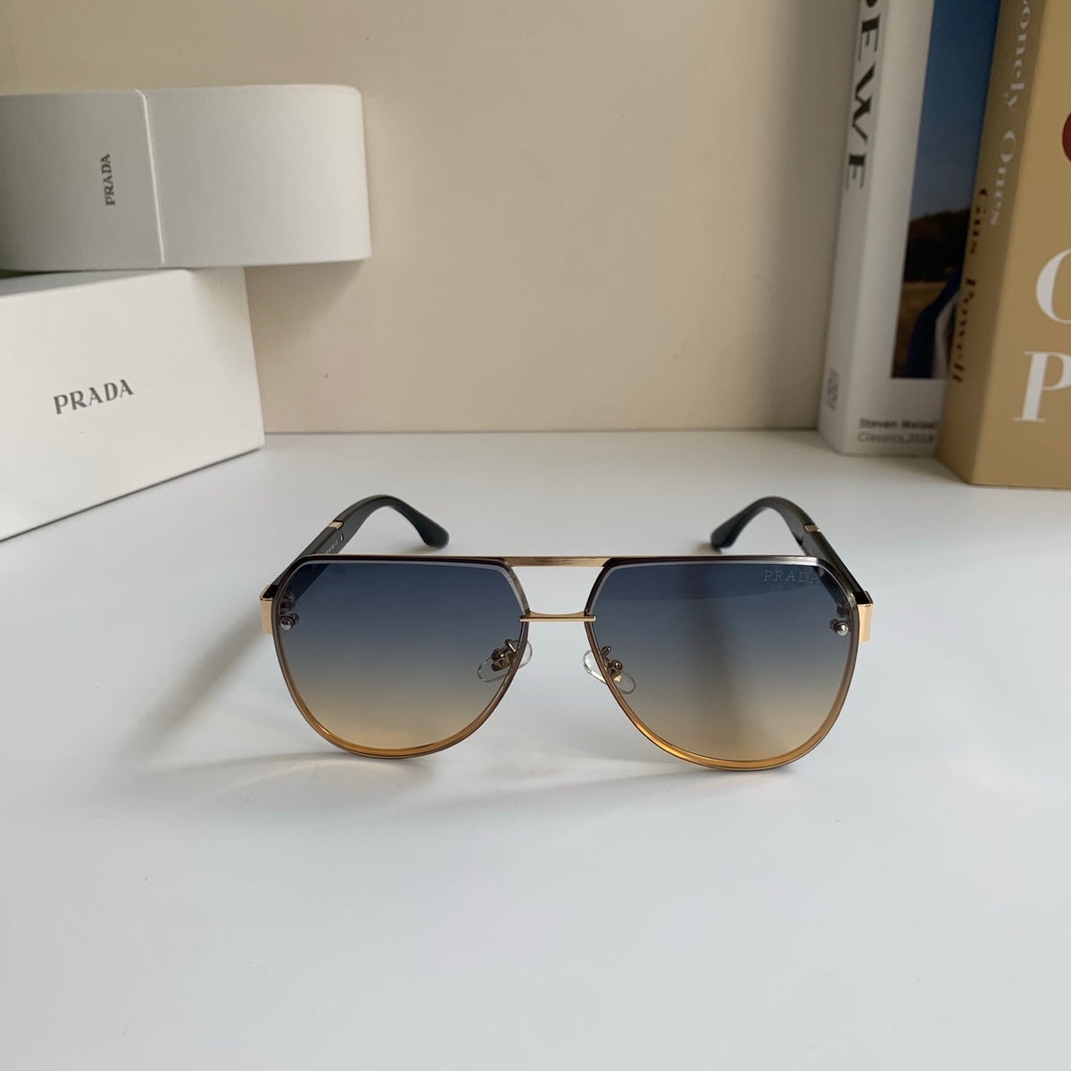 Prada Metal Aviator Silver Lens Sunglasses for Men & Women - 398883 - detail image 5