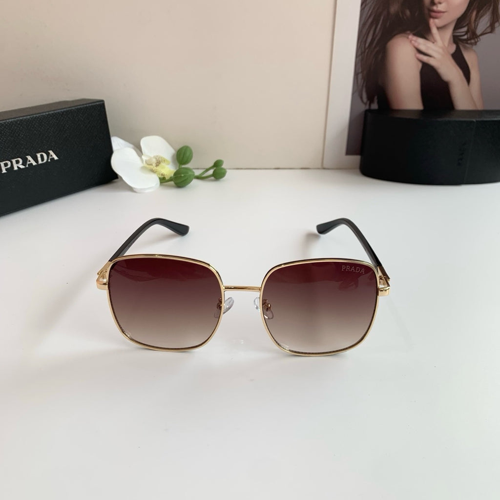 Prada Metal Square Red Lens Sunglasses for Men & Women - detail image 2